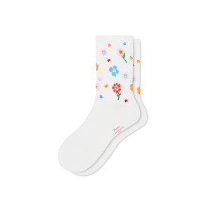 Bombas x Susan Alexandra Floral Embroidered Half Calf Socks