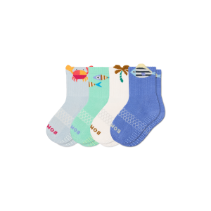 Junior Seaside Gripper Calf Sock 4-Pack