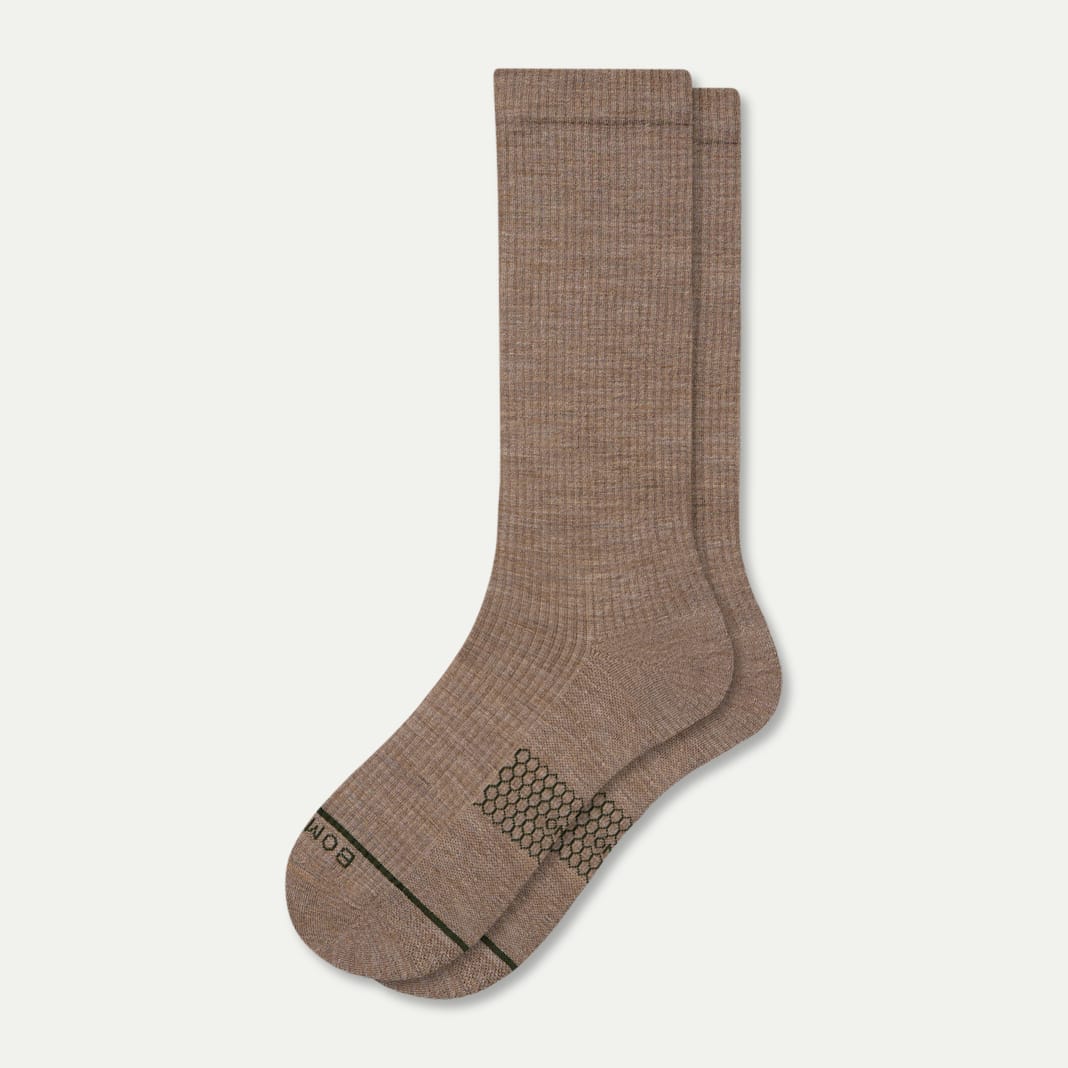 Women's Merino Wool Blend Modern Rib Calf Socks - Image 3