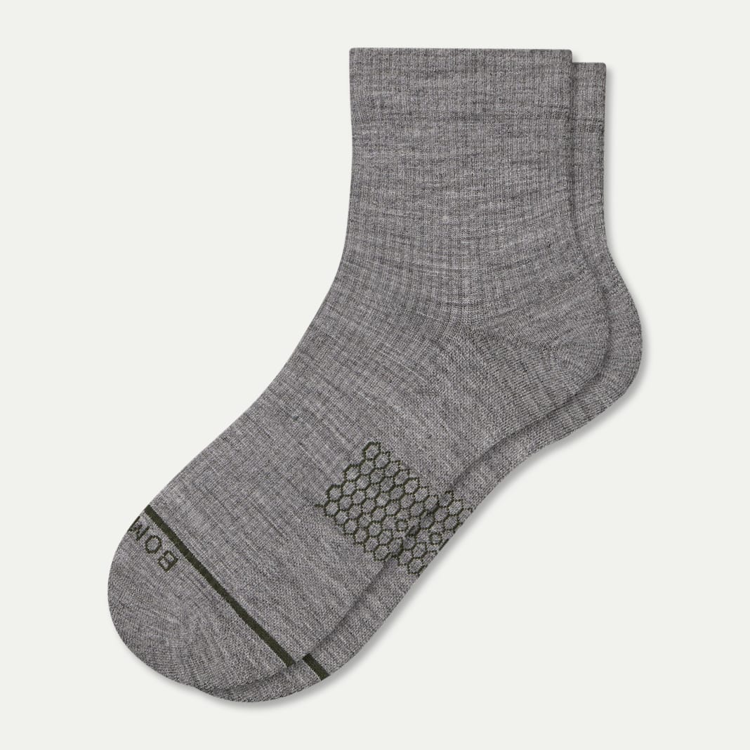 Women's Merino Wool Blend Modern Rib Quarter Socks - Image 4