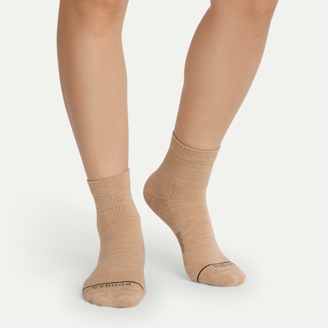 Women's Merino Wool Blend Modern Rib Quarter Sock 4-Pack - Image 3