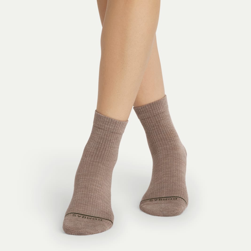 Women's Merino Wool Blend Modern Rib Quarter Sock 4-Pack - Image 5