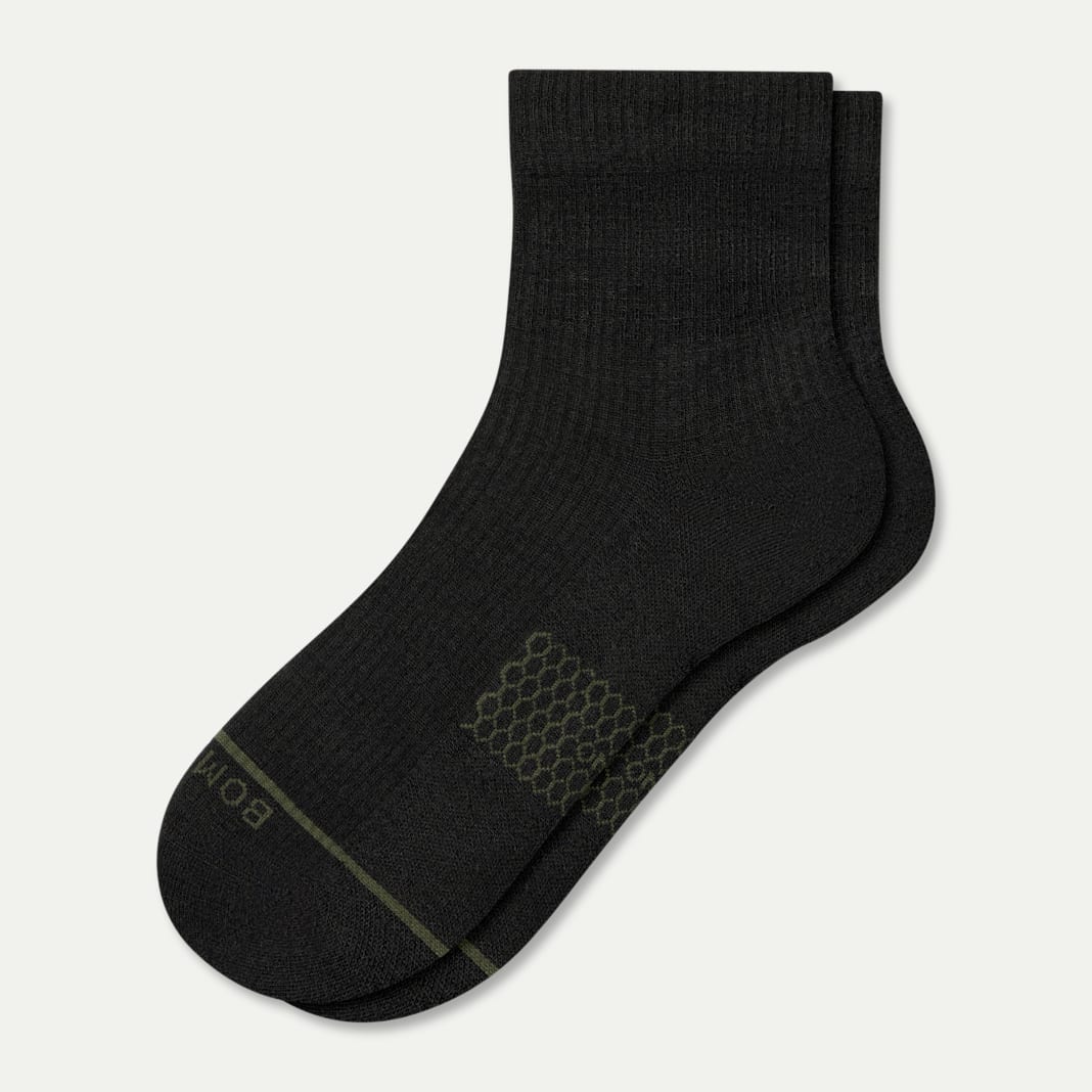 Women's Merino Wool Blend Modern Rib Quarter Socks