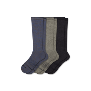 Men's Merino Wool Blend Everyday Compression Knee High Socks 3-Pack (15-20mmHg)