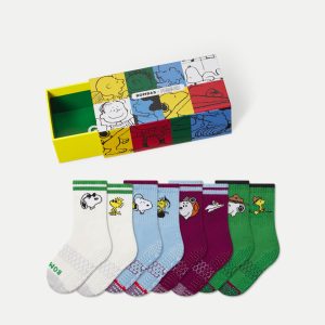 Peanuts x Bombas: Junior Gripper Calf Sock 4-Pack Gift Box