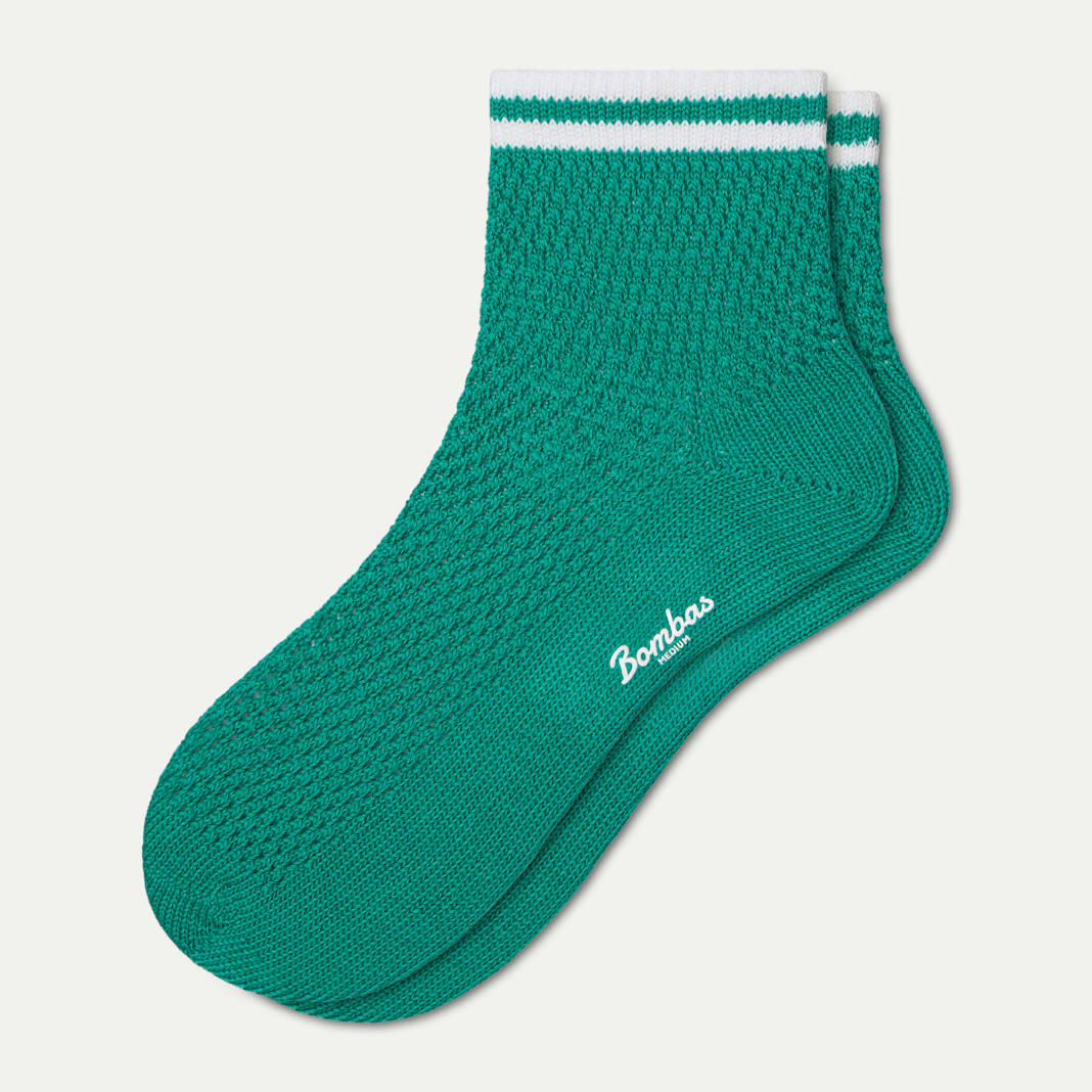 Women's Vintage Stripes Open Knit Quarter Socks - Image 5