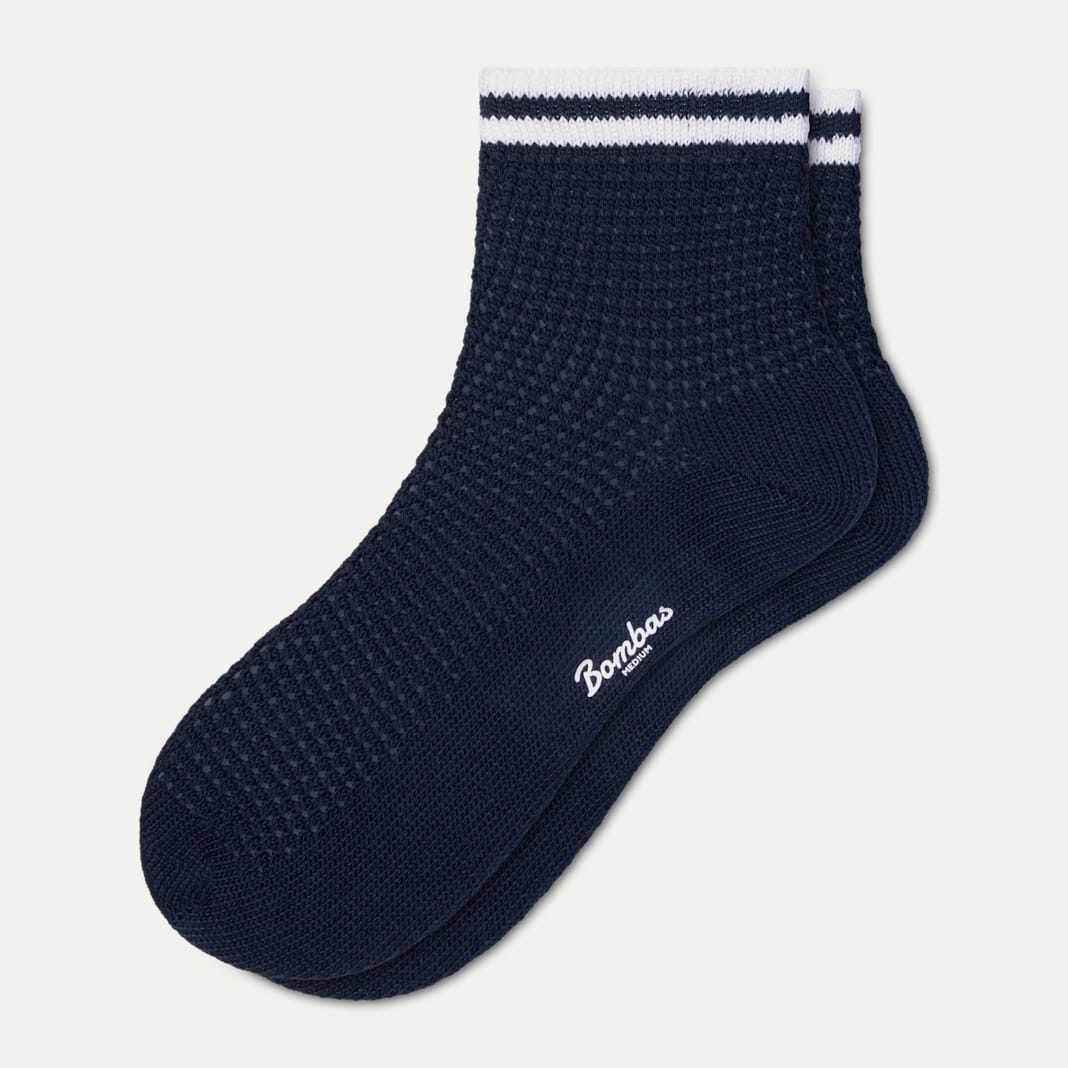 Women's Vintage Stripes Open Knit Quarter Socks - Image 6