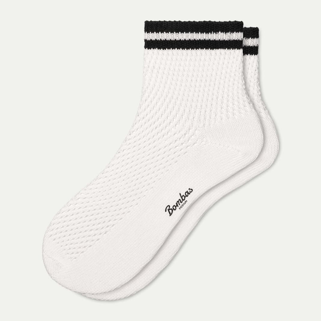 Women's Vintage Stripes Open Knit Quarter Socks