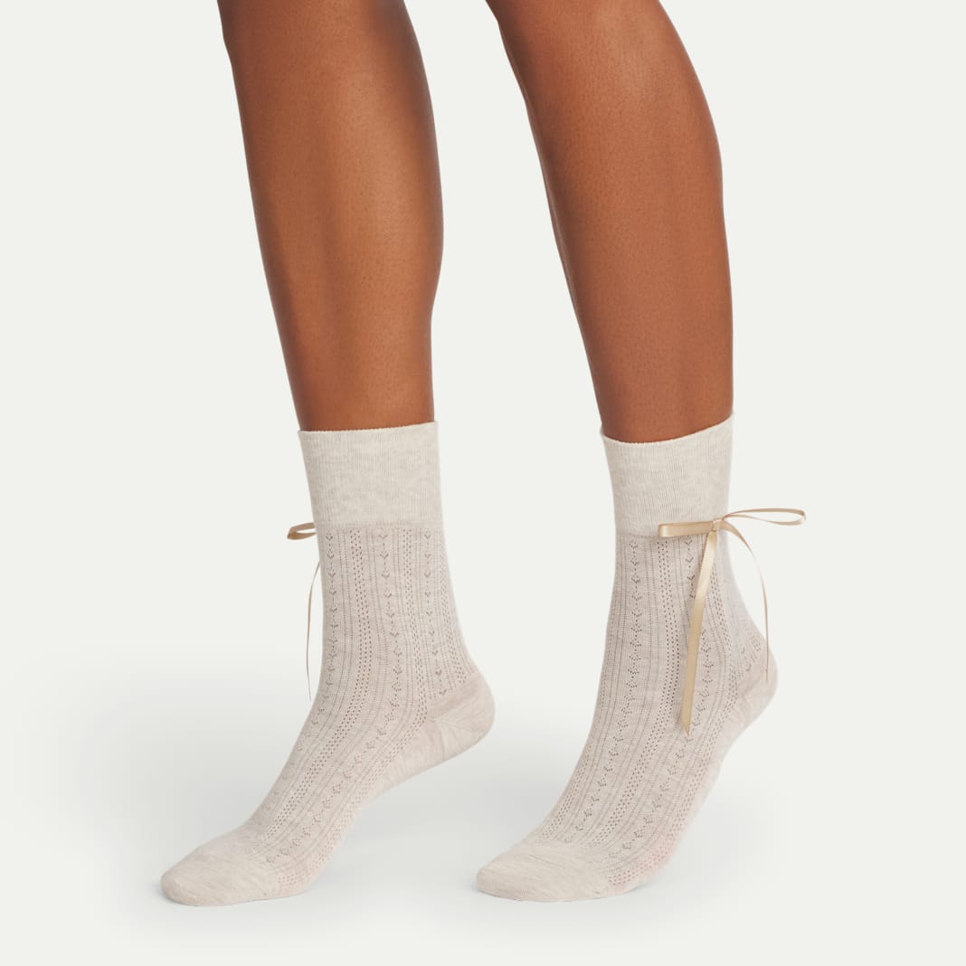 Women’s Pointelle Bow Half Calf Socks - Image 3
