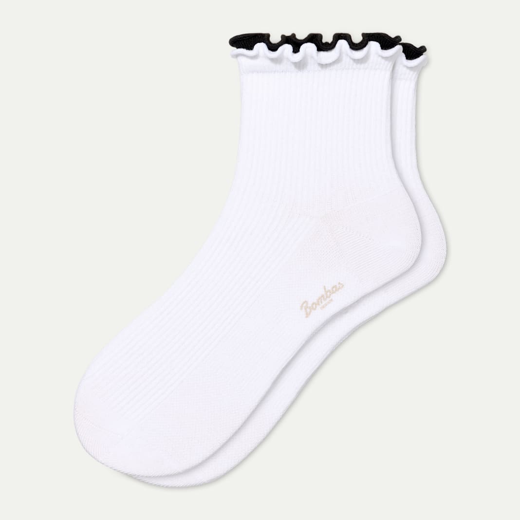 Women's Ruffle Rib Quarter Socks - Image 6