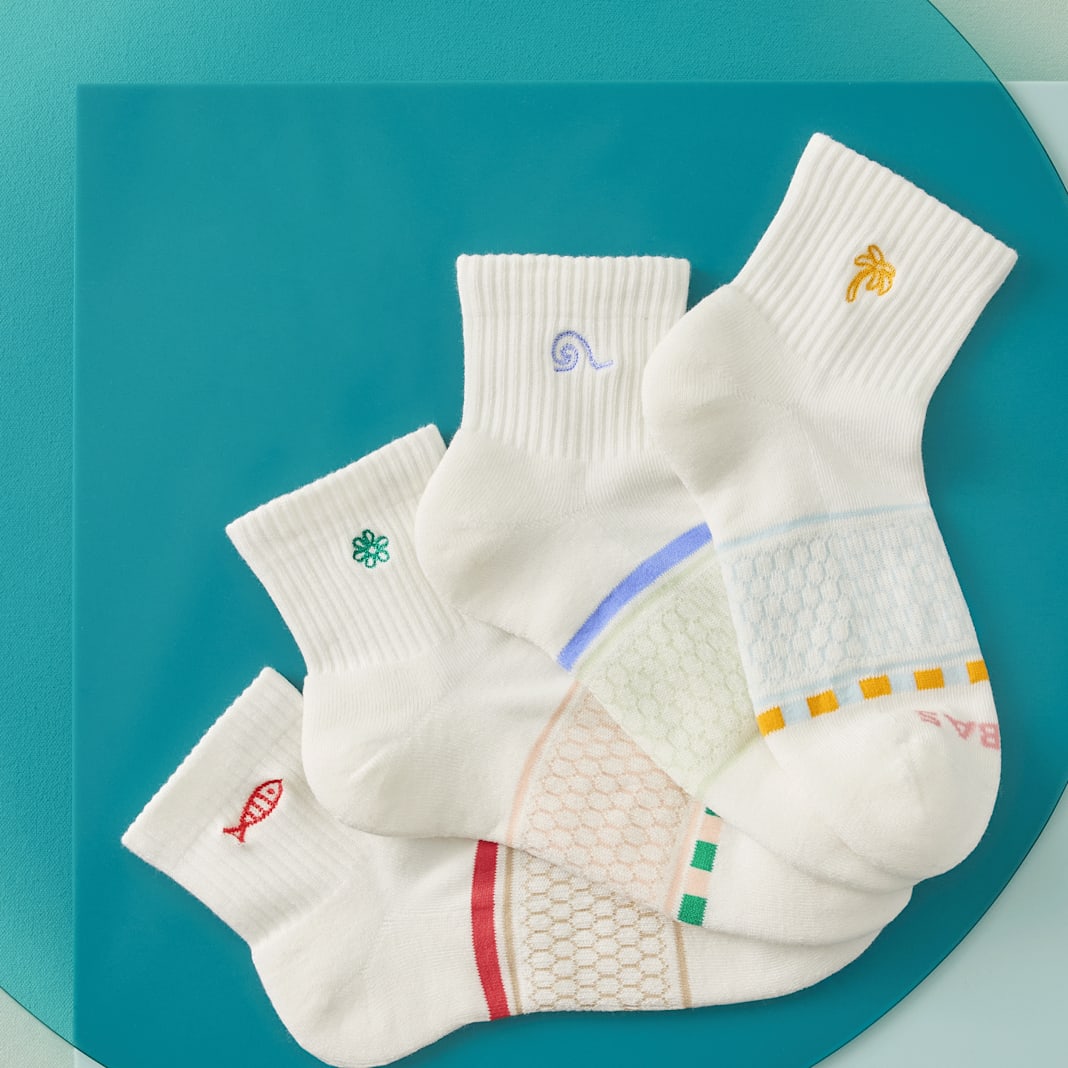 Women's Beach Day Embroidered Quarter Socks - Image 2