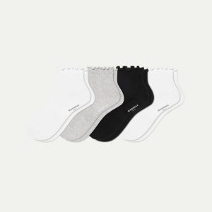 Youth Ruffle Rib Quarter Sock 4-Pack