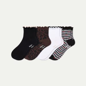 Women's Ruffle Rib Quarter Sock 4-Pack
