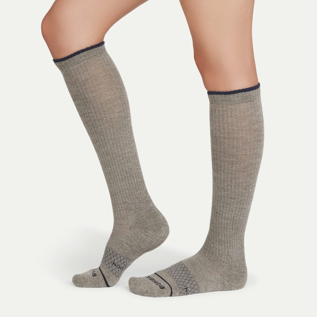 Women's Merino Wool Blend Everyday Compression Knee High Sock 6-Pack (15-20mmHg) - Image 5