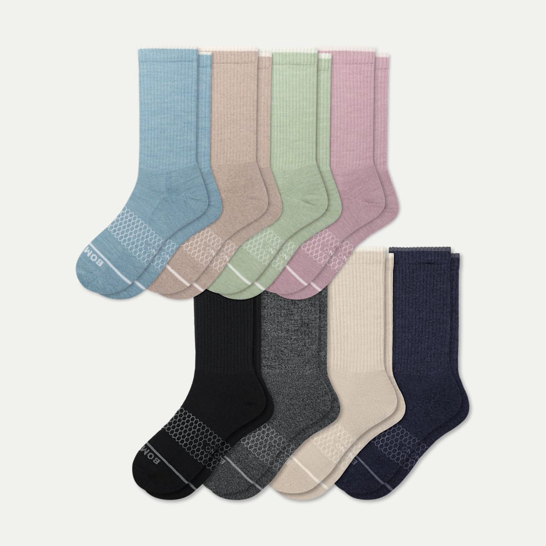 Women's Merino Wool Blend Calf Sock 8-Pack