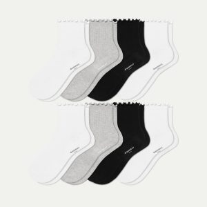 Women's Ruffle Rib Quarter Sock 8-Pack