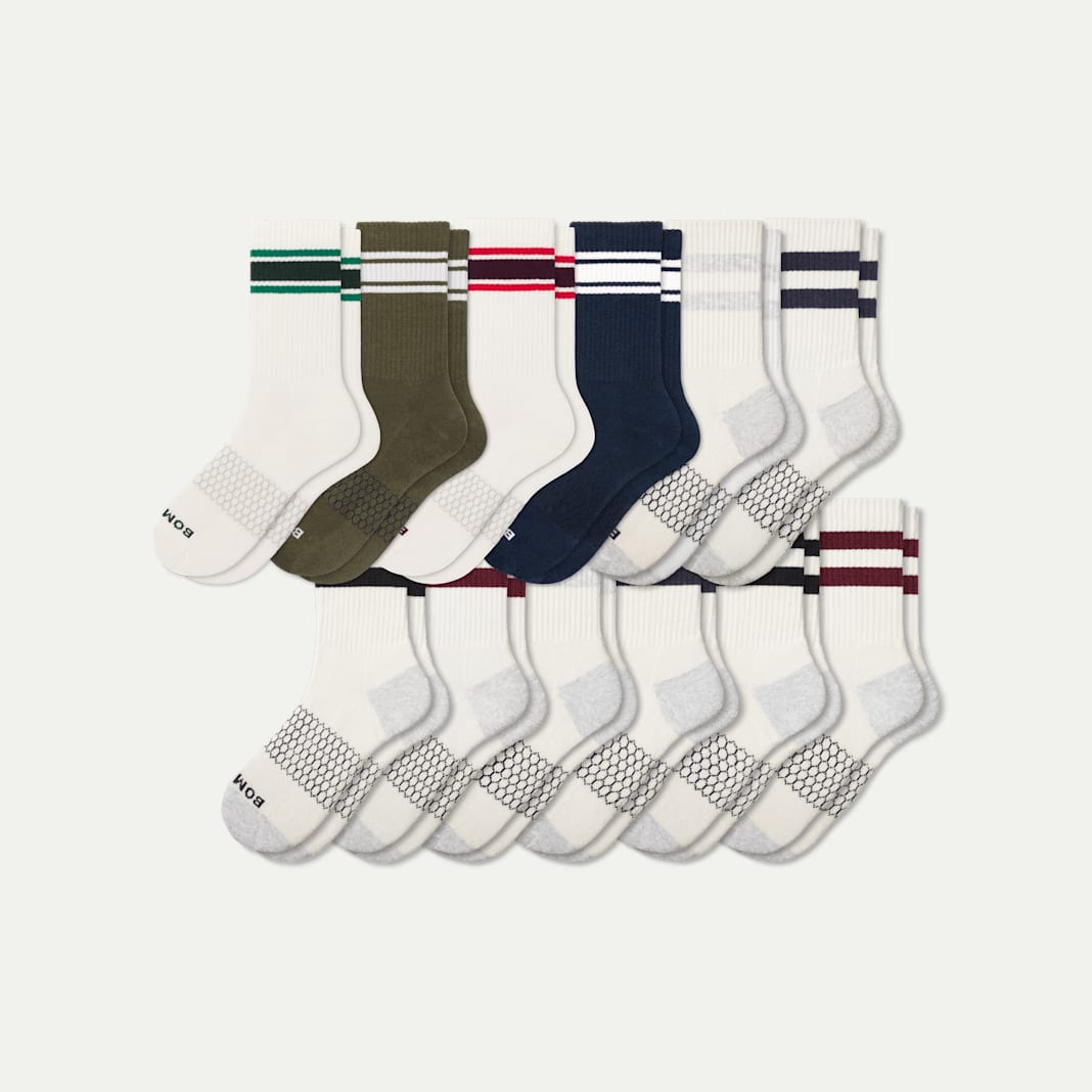 Men's Vintage Stripes Half Calf Sock 12-Pack