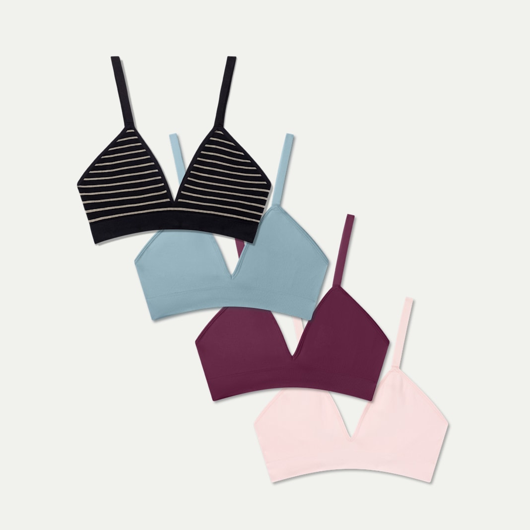 Women's Seamless Triangle Bralette 4-Pack