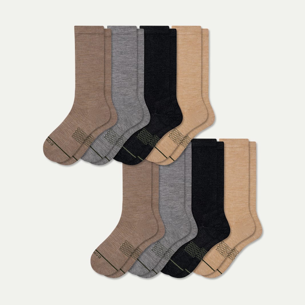 Women's Merino Wool Blend Modern Rib Calf Sock 8-Pack